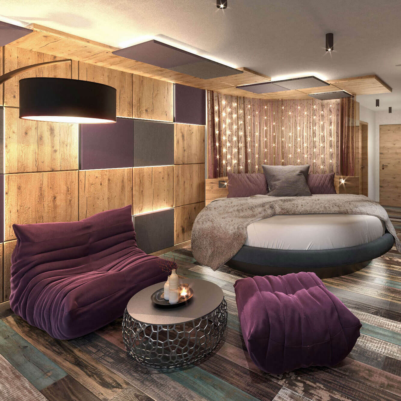 Zimmer - Innenaufnahme mit Bett und Sitzecke - Hotel Terentnerhof