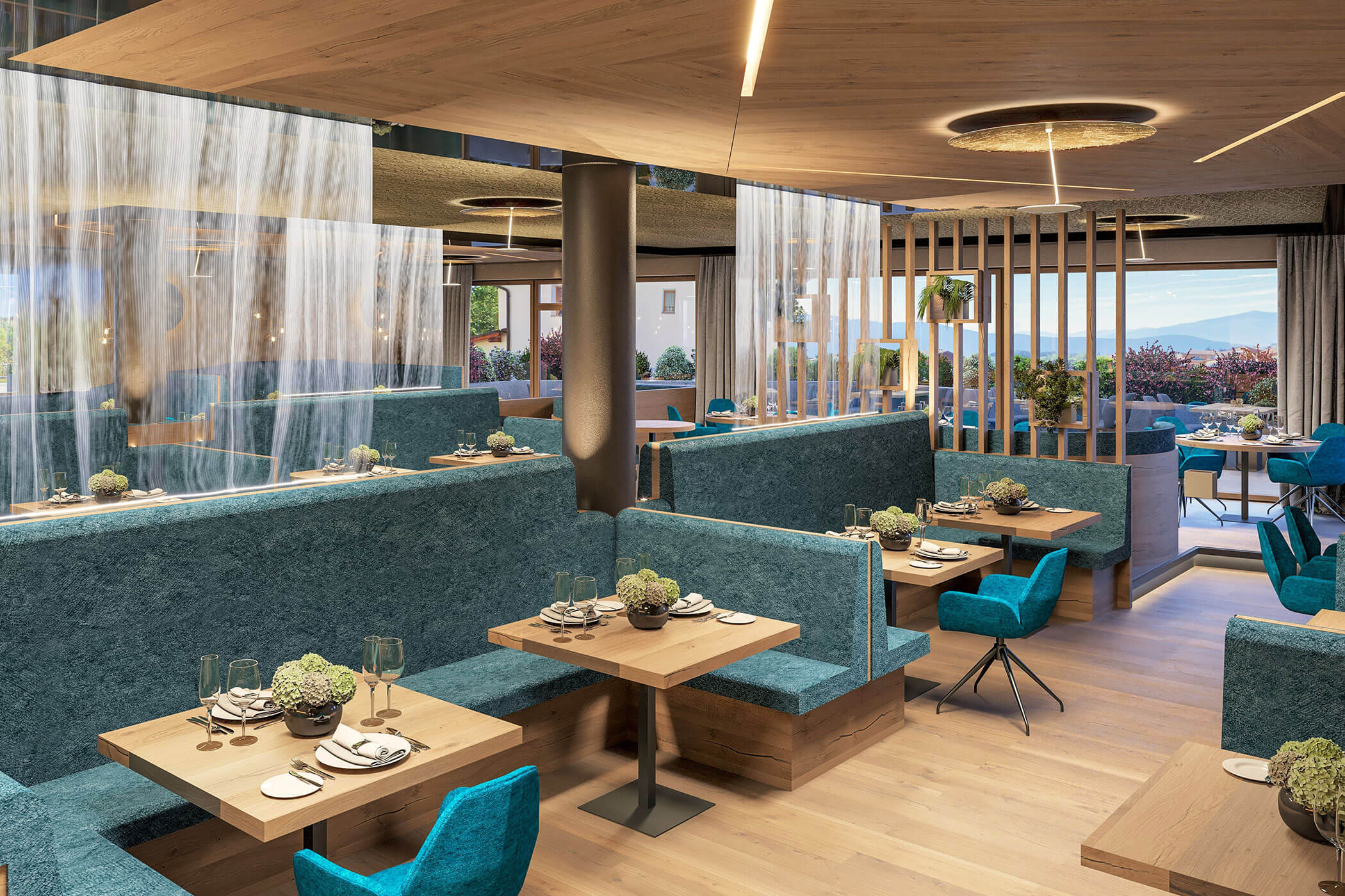 Innenaufnahme Kulinarik & Speisesaal - Hotel Terentnerhof