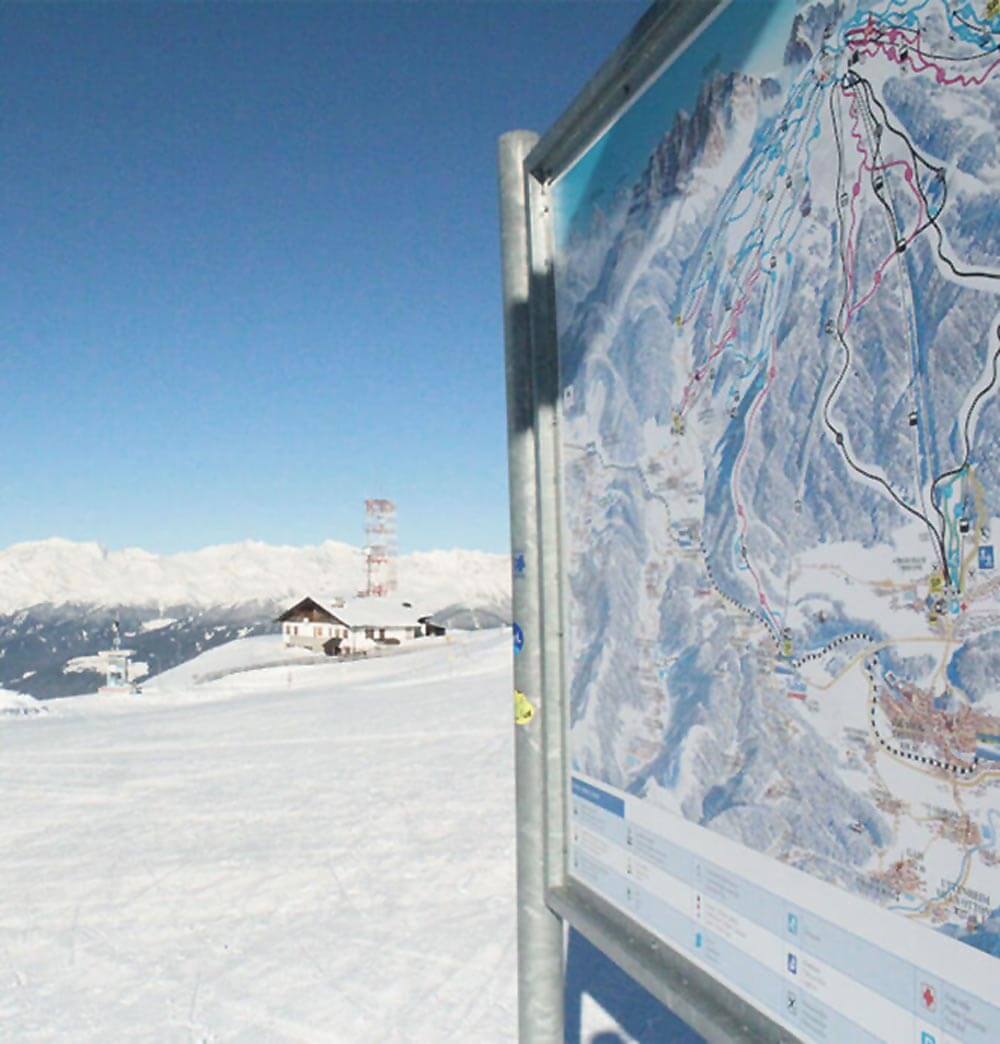 Skigebiet Kronplatz mit Wanderkarte - Hotel Terentnerhof